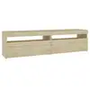 Image de Vidaxl meubles tv 2 pcs avec lumières led chêne sonoma 75x35x40 cm