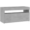 Image de Vidaxl meuble tv avec lumières led gris béton 75x35x40 cm