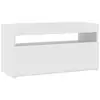 Image de Vidaxl meuble tv avec lumières led blanc brillant 75x35x40 cm