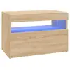 Image de Vidaxl meuble tv avec lumières led chêne sonoma 60x35x40 cm