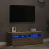 Image de Meubles Tv Avec Lumières Led 2 Pcs Chêne Sonoma 60x35x40 Cm Vidaxl