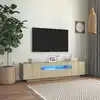 Image de Meuble Tv Avec Lumières Led Chêne Sonoma 160x35x40 Cm Vidaxl