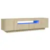 Image de Vidaxl meuble tv avec lumières led chêne sonoma 160x35x40 cm