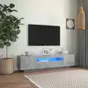 Image de Meuble Tv Avec Lumières Led Gris Béton 160x35x40 Cm Vidaxl