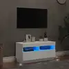 Image de Meuble Tv Avec Lumières Led Blanc 80x35x40 Cm Vidaxl