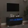 Image de Meuble Tv Avec Lumières Led Noir 80x35x40 Cm Vidaxl