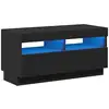 Image de Vidaxl meuble tv avec lumières led noir 80x35x40 cm