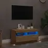 Image de Meuble Tv Avec Lumières Led Chêne Sonoma 80x35x40 Cm Vidaxl