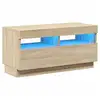 Image de Vidaxl meuble tv avec lumières led chêne sonoma 80x35x40 cm