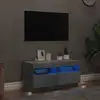 Image de Meuble Tv Avec Lumières Led Gris Béton 80x35x40 Cm Vidaxl