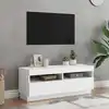 Image de Meuble Tv Avec Lumières Led Blanc 100x35x40 Cm Vidaxl