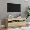 Image de Meuble Tv Avec Lumières Led Chêne Sonoma 100x35x40 Cm Vidaxl