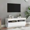 Image de Meuble Tv Avec Lumières Led Blanc Brillant 100x35x40 Cm Vidaxl