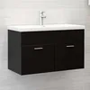 Image de Armoire D'évier Noir 80x38,5x46 Cm Bois D’ingénierie Vidaxl