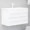 Image de Armoire D'évier Blanc 80x38,5x48 Cm Bois D’ingénierie Vidaxl