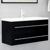 Image de Armoire D'évier Noir 100x38,5x48 Cm Bois D’ingénierie Vidaxl