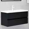 Image de Armoire D'évier Noir 90x38,5x45 Cm Bois D'ingénierie Vidaxl