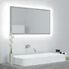 Image de Miroir À Led De Salle De Bain Gris Béton 80x8,5x37 Cm Acrylique Vidaxl