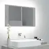 Image de Armoire De Salle De Bain À Miroir Led Gris Béton Acrylique Vidaxl
