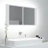 Image de Armoire Salle De Bain À Miroir Led Blanc 90x12x45 Cm Acrylique Vidaxl