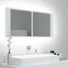 Image de Armoire Salle De Bain À Miroir Led Blanc 100x12x45 Cm Acrylique Vidaxl