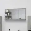 Image de Miroir De Salle De Bain Gris Béton Bois D’ingénierie Vidaxl