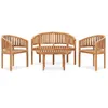 Image de vidaXL Salon de jardin 4 pcs en forme de banane Bois de teck solide 3059961