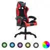 Image de Fauteuil De Jeux Vidéo Avec Led Rvb Rouge Et Noir Similicuir Vidaxl