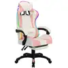 Image de Vidaxl fauteuil de jeux vidéo avec led rvb rose et blanc similicuir