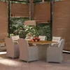 Image de Ensemble À Manger De Jardin 7 Pcs Résine Tressée Marron Vidaxl