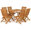 Image de vidaXL Salon de jardin 7 pcs Bois de teck massif