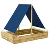 Image de vidaXL Bac à Sable avec Toit Equipement de Jeu Divertissement en Plein Air Enfants Tout-Petits Extérieur 160x100x133 cm Bois