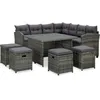 Image de vidaXL Salon de jardin 6 pcs avec coussins résine tressée gris 315231
