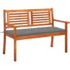 Image de Banc De Jardin 2 Places Avec Coussin 120 Cm Bois D'eucalyptus Vidaxl