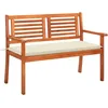 Image de Banc De Jardin 2 Places Avec Coussin 120 Cm Bois D'eucalyptus Vidaxl