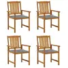Image de Chaises De Jardin Avec Coussins Lot De 4 Bois D'acacia Massif Vidaxl