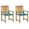 Image de Chaises De Jardin Avec Coussins Lot De 2 Bois D'acacia Massif Vidaxl
