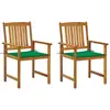 Image de Chaises De Jardin Avec Coussins Lot De 2 Bois D'acacia Massif Vidaxl