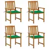 Image de Chaises De Jardin Avec Coussins Lot De 4 Bois D'acacia Massif Vidaxl