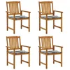 Image de Chaise de jardin - vidaXL - Bois dacacia massif - 4 pcs - Coussins inclus - Confort extérieur