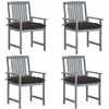 Image de vidaXL 4x Chaises de Jardin avec Coussins Sièges de Patio Chaises de Terrasse Sièges dExtérieur Chaises de Plage Camping 3061268