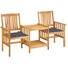 Image de Chaises De Jardin Avec Table À Thé Et Coussins Acacia Solide Vidaxl