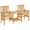 Image de Chaises De Jardin Avec Table À Thé Et Coussins Acacia Solide Vidaxl