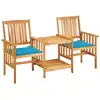 Image de Chaises De Jardin Avec Table À Thé Et Coussins Acacia Solide Vidaxl