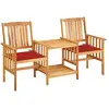 Image de Chaises De Jardin Avec Table À Thé Et Coussins Acacia Solide Vidaxl