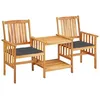 Image de Chaises De Jardin Avec Table À Thé Et Coussins Acacia Solide Vidaxl