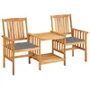 Image de Chaises De Jardin Avec Table À Thé Et Coussins Acacia Solide Vidaxl