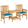 Image de Chaises De Jardin Avec Table À Thé Et Coussins Acacia Solide Vidaxl