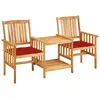 Image de Chaises De Jardin Avec Table À Thé Et Coussins Acacia Solide Vidaxl