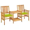Image de Chaises De Jardin Avec Table À Thé Et Coussins Acacia Solide Vidaxl